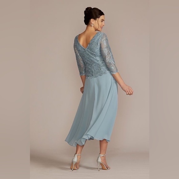 OLEG CASSINI

tea length lace and chiffon mock two-piece - Picture 4 of 17